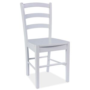 Dřevěná jídelní židle v klasickém stylu v bílé barvě KN269