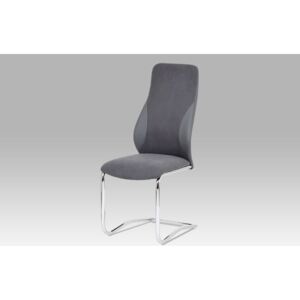 Jídelní židle HC-292 GREY2 látka a koženka šedá, chrom