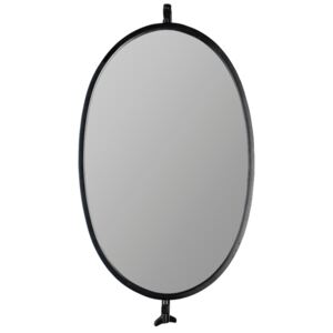 White Label Living Černé kovové nástěnné zrcadlo WLL LARA