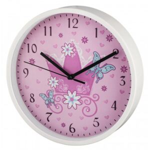 Hama Crown dětské nástěnné hodiny, průměr 22,5 cm, tichý chod