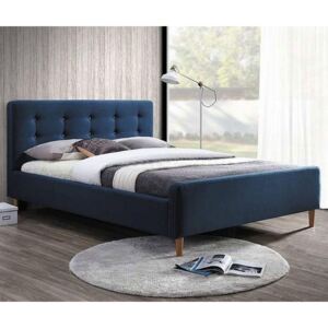 Čalouněná postel CS11652, tmavě modrá látka, 160x200 cm