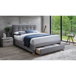 Čalouněná postel s úložným prostorem CS95125, šedá látka, 180x200 cm