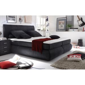 Americká postel boxspring CS89009, s matrací a úložným prostorem, tmavě šedá látka, 180x200 cm