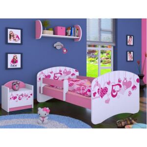 Dětská postel bez šuplíku 160x80cm FALL IN LOVE - růžová