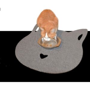 Podložka pod misku Animal Decore - 902 - šedá / Kočka 52 x 53 cm