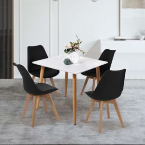 Set jídelního nábytku stůl KIRSA + 4ks židle KINGSTON černá