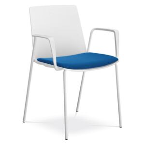Jednací židle SKY FRESH 052-N4/BR-N0, kostra chrom, područky bílé