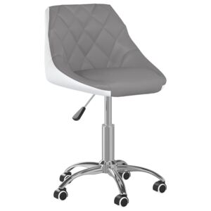 Otočná kancelářská židle šedobílá umělá kůže