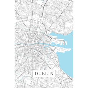 Mapa Dublin white