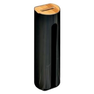 Kosmetické vločky kontejner s bambusovým víkem, barva černá
