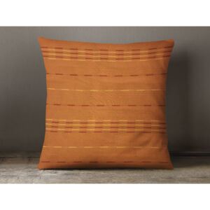 Goldea dekorační povlak na polštář kanafas - vzor oranžové pruhy 40 x 40 cm