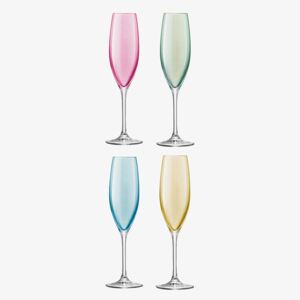 Sklenice na šampaňské Polka, 225 ml, pastelová, set 4 ks - LSA International