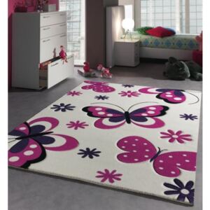 Merinos Turecko | Dětský kusový koberec Diamond Kids 772-64 motýlci - 120x170cm (cena za ks)