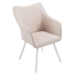 Židle Mack látka, nohy bílé Barva Krémová