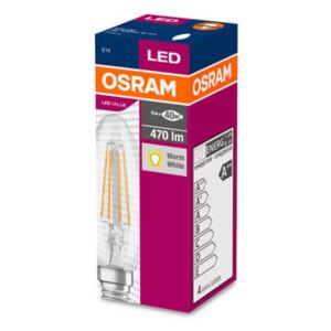 OSRAM LED Filament VALUE ClasB 230V 4W 827 E14 / 470lm / 2700K / 10000h / noDIM / A++ / Sklo čiré / 1ks (4058075819672) - Osram LED žárovka CL B FIL E14 4W 40W teplá bílá 2700K , svíčka