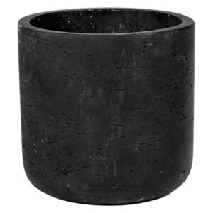 Pottery Pots Venkovní květináč kulatý Charlie S, Black Washed (barva tmavě šedá), kolekce Rough, materiál Fiberclay, průměr 15 cm x v 14,5 cm, objem cca 1 l