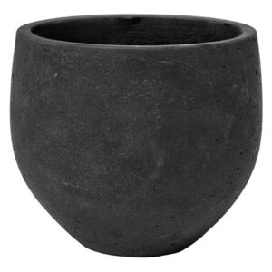 Pottery Pots Venkovní květináč kulatý Mini Orb S, Black Washed (barva tmavě šedá), kolekce Rough, materiál Fiberclay, průměr 18 cm x v 15 cm, objem cca 3 l