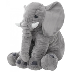 Plyšový sloník - dekorační polštářek 60 cm - šedý