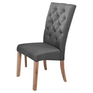 Casarredo Jídelní čalouněná židle ATHENA šedá/dub natural