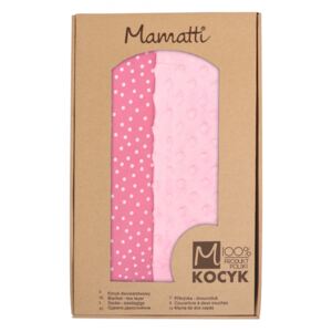 Mamatti Mamatti Dětská oboustranná bavlněná deka s minky, 80 x 90 cm, Princezna Puntík - růžová