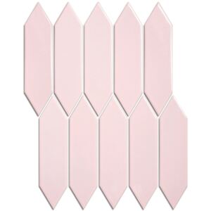 The Mosaic Factory Obklad keramická růžová Mozaika Picket Pink Glossy 4,8x19,5 (25,8x31,3) cm - PAPIC72