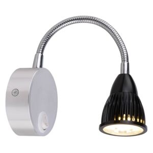 Nástěnná LED lampička k posteli ROMEO, 3W, teplá bílá, černá