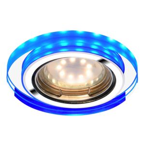 Stropní LED podhledové osvětlení FALLUY, 1xGU10 50W + LED 2,1W, 9cm, kulaté, modré
