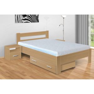 Nabytekmorava manželská postel Sandra 200x180 cm matrace: bez matrace, Barva postele: buk 381, Úložný prostor: bez úložného prostoru