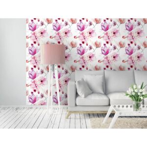 Murando DeLuxe Pastelové květy Klasické tapety: 50x1000 cm - vliesové