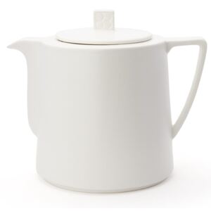Bílá keramická konvice se sítkem na sypaný čaj Bredemeijer Lund, 1,5 l