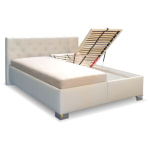 Zvýšená čalouněná postel s úložným prostorem Jolanda , 160x200 cm, EA - mikroplyš