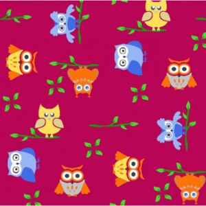 Metrážový koberec Owl 5281 Fialová, Šíře role 4m Karsis