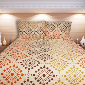 MADRID oranžová - bavlněné povlečení 140x200cm - 1 x polštář 1 x přikrývka - Oranžová