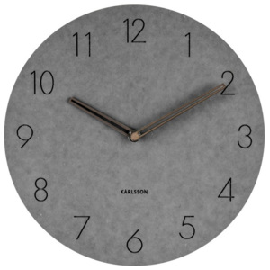 Šedé nástěnné dřevěné hodiny Karlsson Dura, ⌀ 29 cm