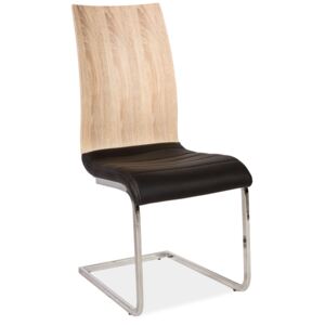 Jídelní čalouněná židle H-791 černá/dub sonoma