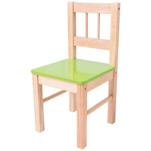 Bigjigs Toys Dřevěná židle zelená (Rozměr: 56,5x27x29 cm.)