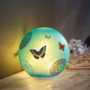 LED Skleněná koule Motýl