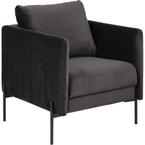 Design Scandinavia Křeslo s područkami, antracitová, pro chvíle odpočinku, vysoký komfort u sezení Barva: antracitová