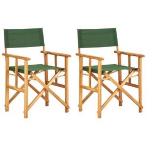 Režisérské židle 2 ks masivní akáciové dřevo zelené