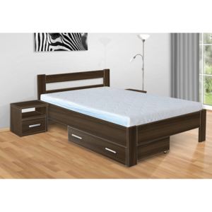 Nabytekmorava postel Sandra 200x160 cm matrace: bez matrace, Barva postele: buk 381, Úložný prostor: bez úložného prostoru