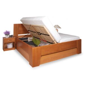 Manželská postel s úložným prostorem OLYMPIA 3. senior , masiv buk, třešeň , 180x200 cm