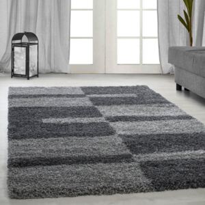 Ayyildiz Kusový koberec Shaggy Gala 2505 šedý vysoký vlas 120x170 cm