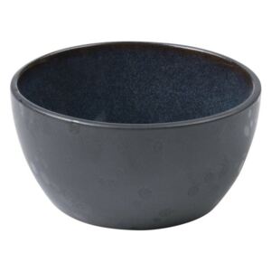 Černá kameninová miska s vnitřní glazurou v tmavě modré barvě Bitz Mensa, průměr 10 cm