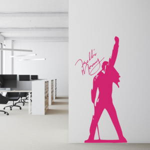 GLIX Freddie Mercury - samolepka na zeď Růžová 60x30 cm