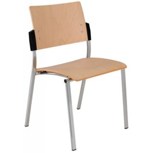 ALBA židle SQUARE dřevo, kostra chrom nebo hliník