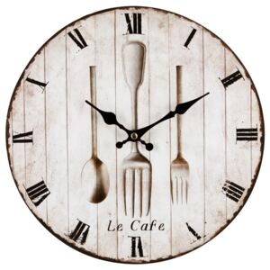 Kuchyňské nástěnné hodiny Le Cafe Římská čísla, béžová, Ø 28 cm