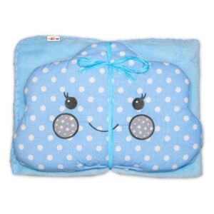 Dětská sada deka + polštářek Mráček Baby Nellys ® - bubble modrá
