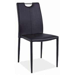 Moderní čalouněná židle černá ekokůže OF058