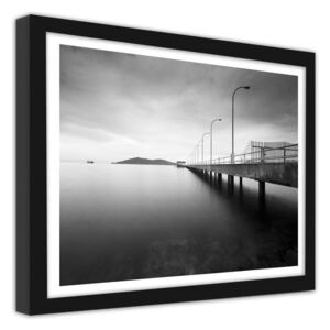 CARO Obraz v rámu - A Harbor By The Water 40x30 cm Černá