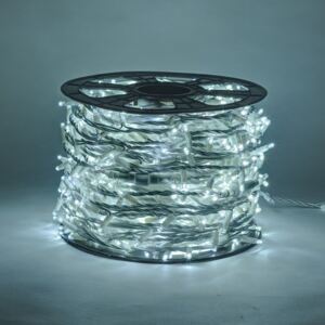 DecoLED LED světelný řetěz - 100m, ledově bílá s FLASH efektem, 1000 diod, bílý kabel
